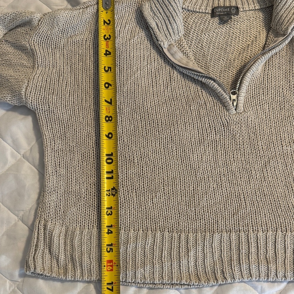 Cupcake Cozy Beige Women's Turtleneck Sweater - Picture 6 of 6